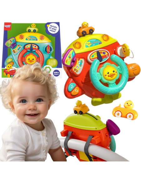 WOOPIE BABY interaktyvus lėktuvėlis su vairu, skirtas lovytei, vežimėliui, 18 mėn.+ WOOPIE BABY interaktyvus lėktuvėlis su vairu, skirtas lovytei, vežimėliui, 18 mėn.+