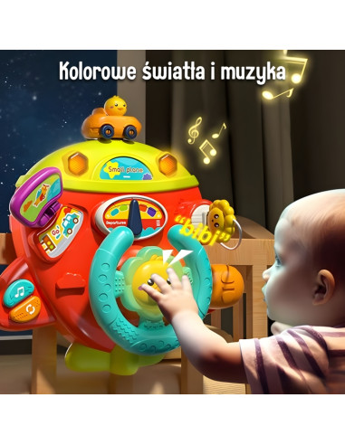 WOOPIE BABY interaktyvus lėktuvėlis su vairu, skirtas lovytei, vežimėliui, 18 mėn.+