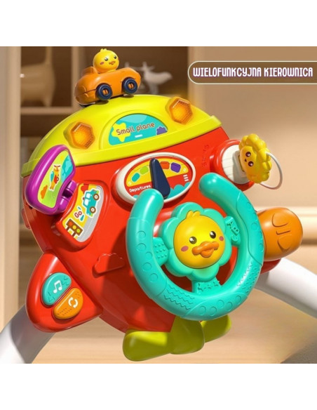 WOOPIE BABY Interaktywna Kierownica Samolot Pojazd na Łózeczko Wózek Efekty 18m+ WOOPIE BABY Interaktywna Kierownica Samolot Pojazd na Łózeczko Wózek Efekty 18m+