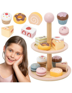 VIGA medinis tortų stovas su priedais