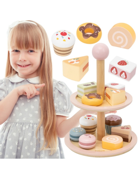 VIGA medinis tortų stovas su priedais