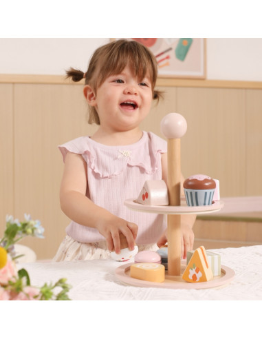 VIGA medinis tortų stovas su priedais