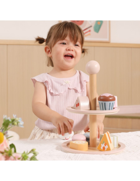 VIGA medinis tortų stovas su priedais