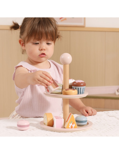 VIGA medinis tortų stovas su priedais