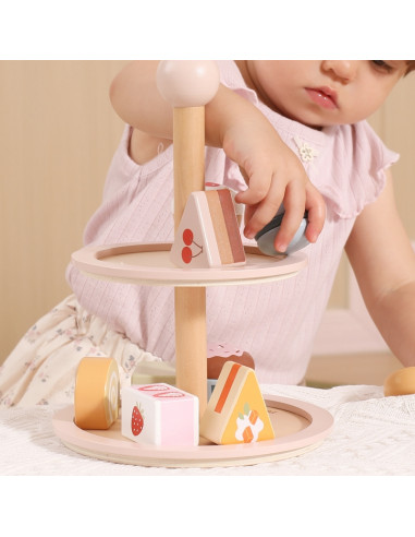 VIGA medinis tortų stovas su priedais