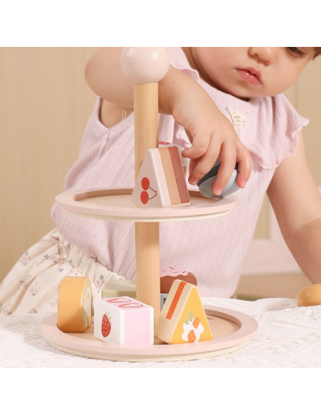 VIGA medinis tortų stovas su priedais