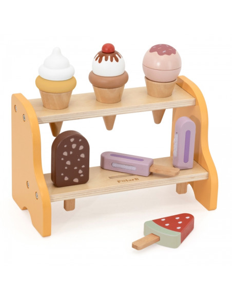 VIGA medinis ledų parduotuvės rinkinys su 6 ledais