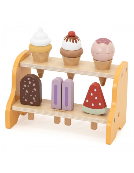 VIGA medinis ledų parduotuvės rinkinys su 6 ledais