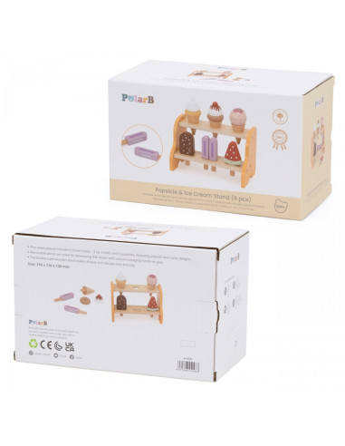 VIGA medinis ledų parduotuvės rinkinys su 6 ledais