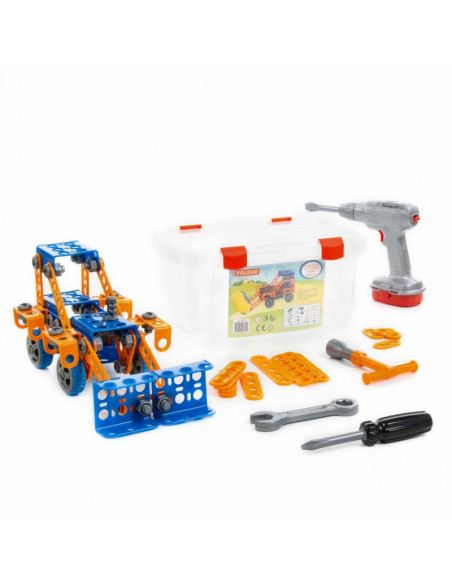 „Supermechaniko“ rinkinys meistrui + „Išradėjo“ konstrukcinių kaladėlių įrankių rinkinys „Polesie“