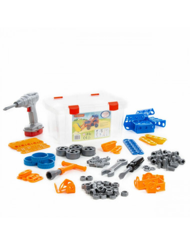 „Supermechaniko“ rinkinys meistrui + „Išradėjo“ konstrukcinių kaladėlių įrankių rinkinys „Polesie“