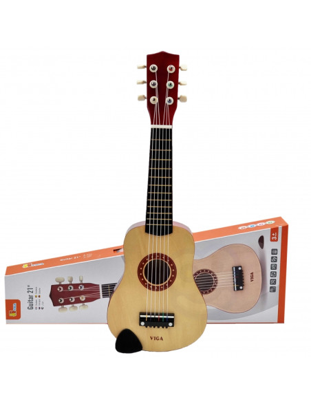 „Viga“ medinė gitara vaikams, natūrali, 21 colio, 6 stygos