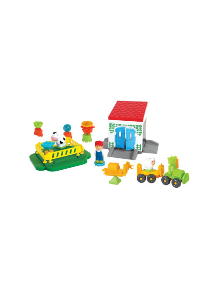 MOCHTOYS Ežio smeigtukų kaladėlės ŪKIS dėžutėje po 100 detalių + 3 figūrėlės MOCHTOYS Ežio smeigtukų kaladėlės ŪKIS dėžutėje po 100 detalių + 3 figūrėlės