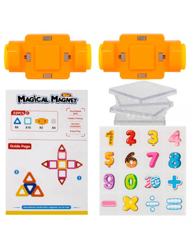 WOOPIE magnetiniai kaladėlės, transporto priemonės, mini STEAM pastatai, 22 vnt.