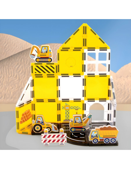 WOOPIE magnetiniai konstruktoriai 7,5 cm, statybvietės garai, 47 vnt.