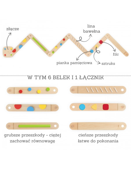 VIGA medinis balansinės sijos modulinis takelis sensoriniam takui VIGA medinis balansinės sijos modulinis takelis sensoriniam takui