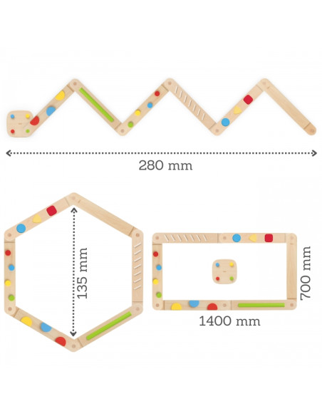 VIGA medinis balansinės sijos modulinis takelis sensoriniam takui