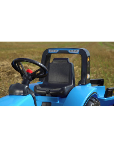 FALK Landini mėlynas pedalų traktorius su priekaba, skirtas nuo 3 metų amžiaus