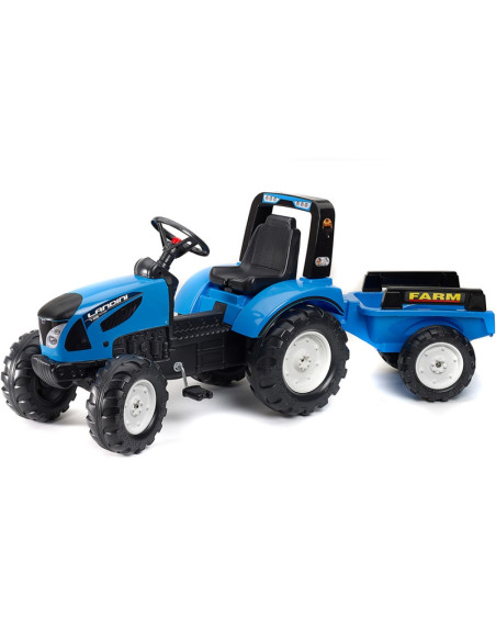 FALK Landini mėlynas pedalų traktorius su priekaba, skirtas nuo 3 metų amžiaus