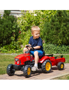 FALK Raudonasis „Supercharger“ traktorius, raudonas atidaromas gaubtas, nuo 2 metų amžiaus 2