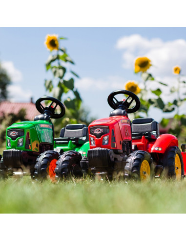 FALK Raudonasis „Supercharger“ traktorius, raudonas atidaromas gaubtas, nuo 2 metų amžiaus