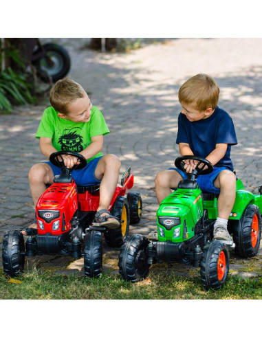 FALK Raudonasis „Supercharger“ traktorius, raudonas atidaromas gaubtas, nuo 2 metų amžiaus