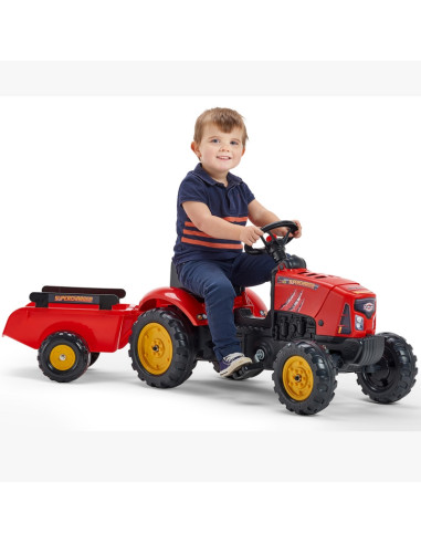 FALK Raudonasis „Supercharger“ traktorius, raudonas atidaromas gaubtas, nuo 2 metų amžiaus