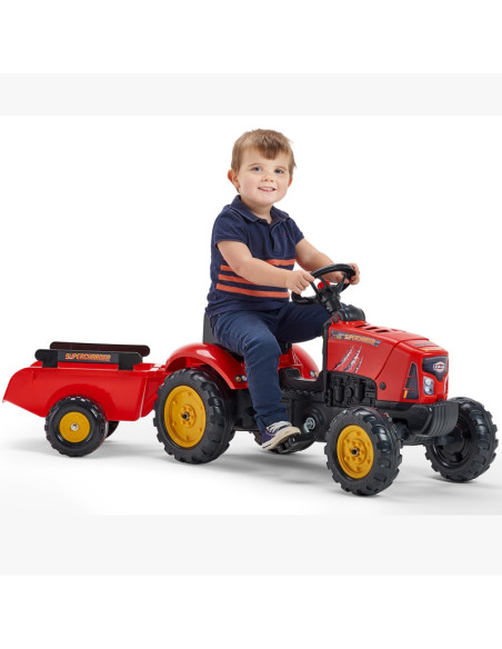 FALK Raudonasis „Supercharger“ traktorius, raudonas atidaromas gaubtas, nuo 2 metų amžiaus FALK Raudonasis „Supercharger“ traktorius, raudonas atidaromas gaubtas, nuo 2 metų amžiaus