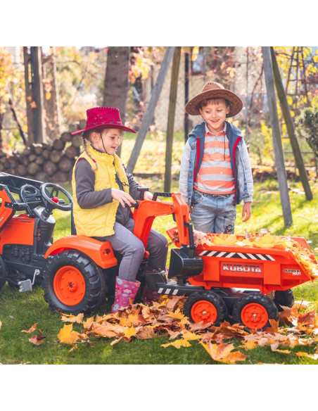 FALK Kubota oranžinis traktorius su priekaba nuo 3 metų