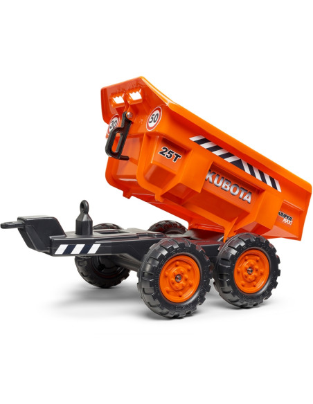 FALK Kubota oranžinis traktorius su priekaba nuo 3 metų FALK Kubota oranžinis traktorius su priekaba nuo 3 metų