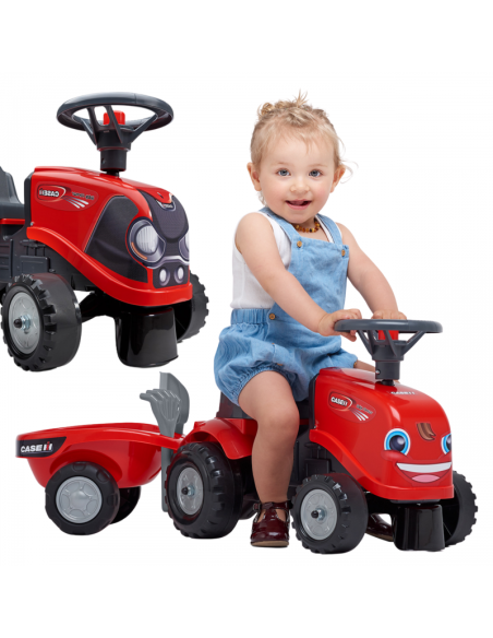 FALK Baby Case IH Ride-On Red su priekaba + priedais, skirtas nuo 12 mėnesių amžiaus FALK Baby Case IH Ride-On Red su priekaba + priedais, skirtas nuo 12 mėnesių amžiaus