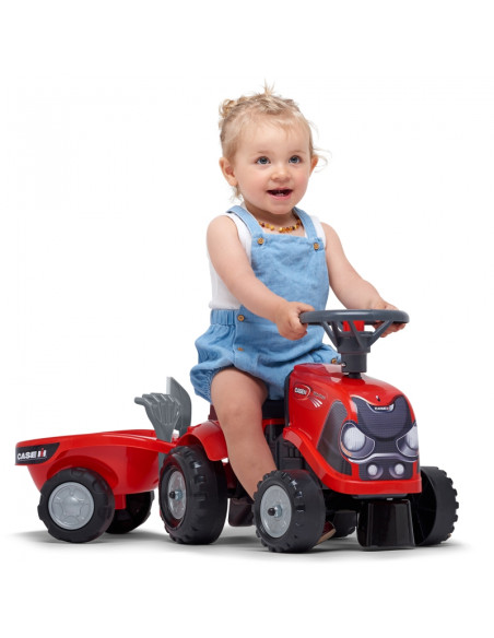 FALK Baby Case IH Ride-On Red su priekaba + priedais, skirtas nuo 12 mėnesių amžiaus FALK Baby Case IH Ride-On Red su priekaba + priedais, skirtas nuo 12 mėnesių amžiaus