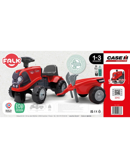 FALK Baby Case IH Ride-On Red su priekaba + priedais, skirtas nuo 12 mėnesių amžiaus FALK Baby Case IH Ride-On Red su priekaba + priedais, skirtas nuo 12 mėnesių amžiaus