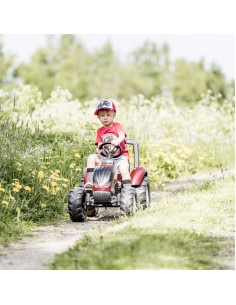 FALK Raudonas Valtra S4 pedalinis traktorius su priekaba nuo 3 metų amžiaus 2
