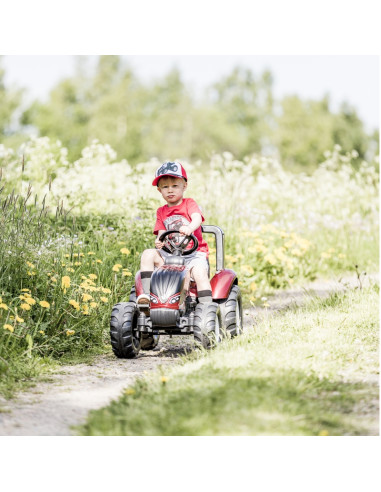 FALK Traktorek Czerwony Valtra S4 na Pedały z Przyczepką od 3 Lat