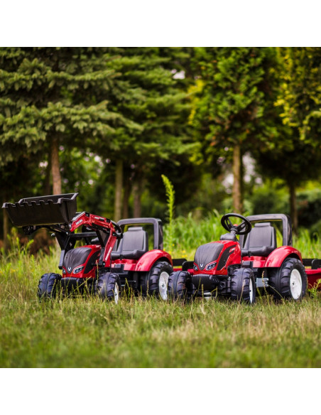 FALK Raudonas Valtra S4 pedalinis traktorius su priekaba nuo 3 metų amžiaus