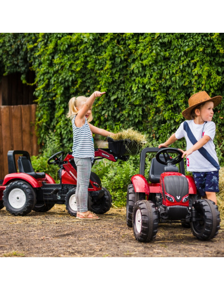 FALK Raudonas Valtra S4 pedalinis traktorius su priekaba nuo 3 metų amžiaus