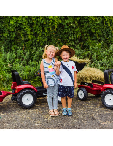 FALK Raudonas Valtra S4 pedalinis traktorius su priekaba nuo 3 metų amžiaus
