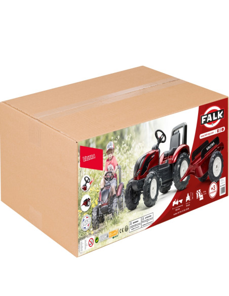 FALK Raudonas Valtra S4 pedalinis traktorius su priekaba nuo 3 metų amžiaus