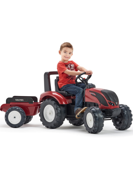 FALK Raudonas Valtra S4 pedalinis traktorius su priekaba nuo 3 metų amžiaus