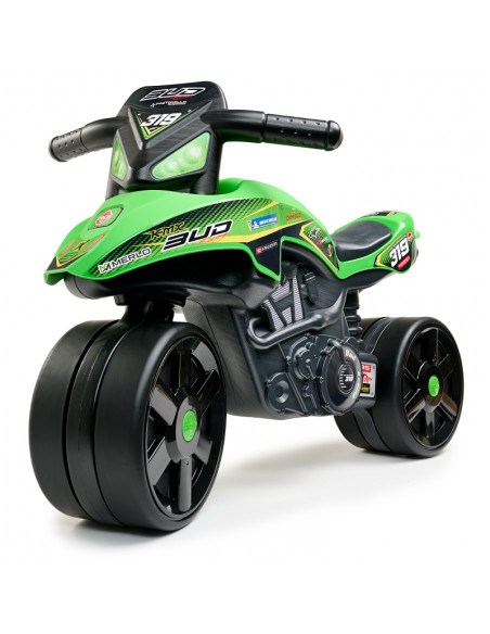 FALK Racing motociklo važiuoklė su plačiais ratais, žalia, nuo 1 metų amžiaus