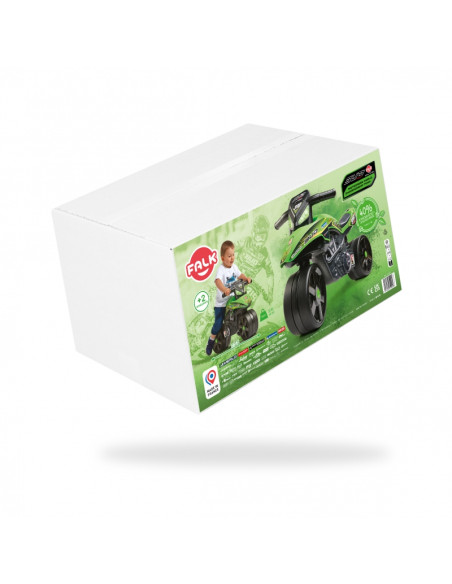 FALK Racing motociklo važiuoklė su plačiais ratais, žalia, nuo 1 metų amžiaus