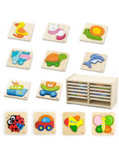 „Viga Toys“ medinė dėlionė, 12 lentelių 2