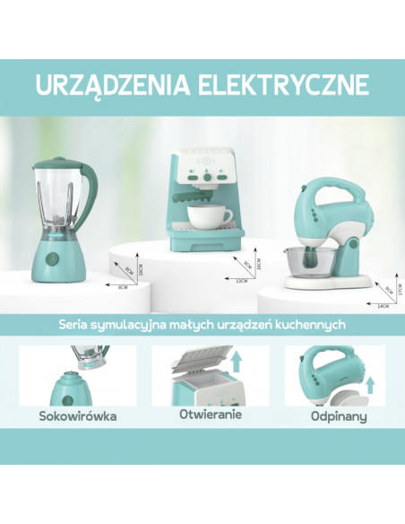 WOOPIE 3 viename buitinės technikos rinkinys: kavos virimo aparatas, maišytuvas, trintuvas, garso ir šviesos efektai WOOPIE 3 viename buitinės technikos rinkinys: kavos virimo aparatas, maišytuvas, trintuvas, garso ir šviesos efektai