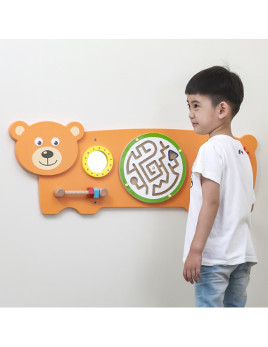 VIGA sensorinės manipuliacijos meškiukų lenta FSC Montessori sertifikatas