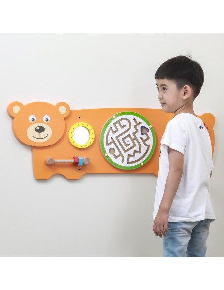 VIGA Tablica Sensoryczna Manipulacyjna Miś Certyfikat FSC Montessori