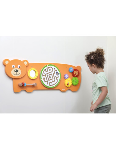 VIGA Tablica Sensoryczna Manipulacyjna Miś Certyfikat FSC Montessori