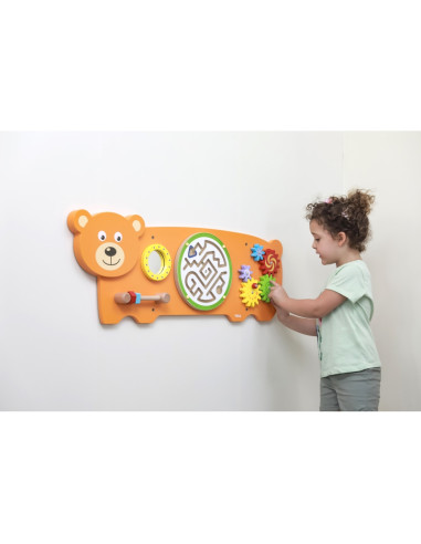 VIGA Tablica Sensoryczna Manipulacyjna Miś Certyfikat FSC Montessori