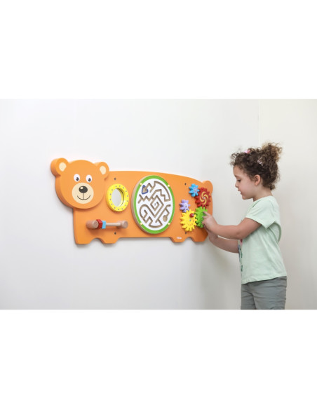 VIGA Tablica Sensoryczna Manipulacyjna Miś Certyfikat FSC Montessori