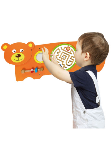 VIGA Tablica Sensoryczna Manipulacyjna Miś Certyfikat FSC Montessori